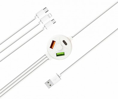 Кабель XoKo SC-3300 USB-Lightning/MicroUSB/USB Type-C, 1.2м White 
 
Отправка да. . фото 2