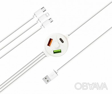 Кабель XoKo SC-3300 USB-Lightning/MicroUSB/USB Type-C, 1.2м White 
 
Отправка да. . фото 1