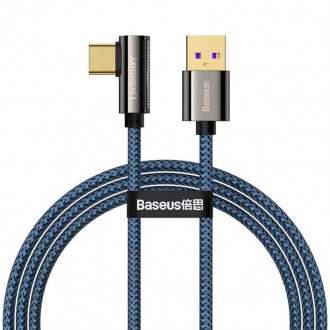 Кабель Baseus Legend Series Elbow USB-USB-C, 1м, Blue 
 
Отправка данного товара. . фото 2