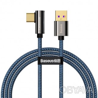 Кабель Baseus Legend Series Elbow USB-USB-C, 1м, Blue 
 
Отправка данного товара. . фото 1