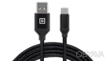 Кабель REAL-EL Premium Fabric USB-USB Type C 2m, Black 
 
Отправка данного товар. . фото 1