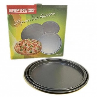 Набір форм для випікання піци Empire 3 шт.
Листи для піци з алюмінію з антиприга. . фото 4