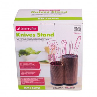Колода для ножів Kamille Brash Stand Wood пластикова подвійна 22,5 см
Колода для. . фото 6