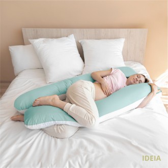 Подушка П-образная для беременных и отдыха ТМ IDEIA 140х75х20 см м'ята/білий. Кривой Рог. фото 1 Подушка П-образная для беременных и отдыха ТМ IDEIA 140х75х20 см м'ята/білий. Кривой Рог. фото 1