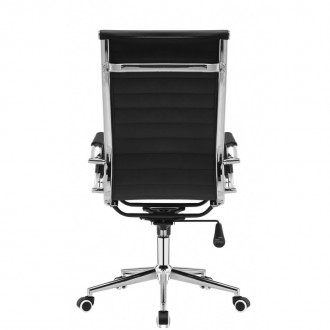 Офисное кресло с высокой спинкой, прочная основа из хромированной стали, обивка . . фото 3