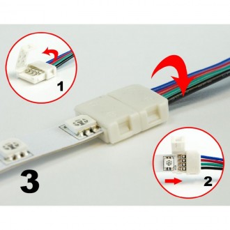Конектор PROLUM™ для LED стрічки 10 мм, RGB + 2 затискача Комплектуючі окремо ві. . фото 8