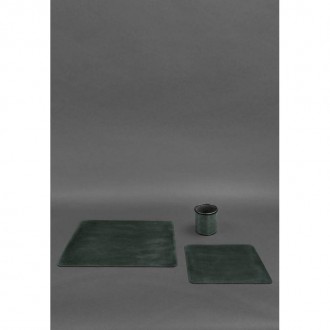 Кожаный настольный набор состоит из трех предметов: коврик под ноутбук, подкладк. . фото 3