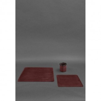 Шкіряний настільний набір складається з трьох предметів: килимок під ноутбук, пі. . фото 3