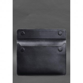 Шкіряний чорний чохол для MacBook 14 — стильний аксесуар, який захистить ваш при. . фото 4