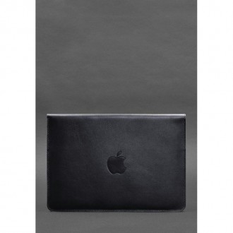 Шкіряний чорний чохол для MacBook 14 — стильний аксесуар, який захистить ваш при. . фото 3