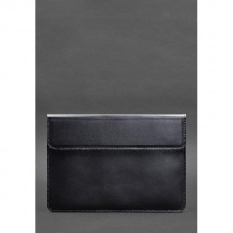 Шкіряний чорний чохол для MacBook 14 — стильний аксесуар, який захистить ваш при. . фото 2