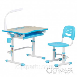 
 
Растущая парта + стульчик для школьников Fundesk Lavoro Blue 
Комплект Lavoro. . фото 1