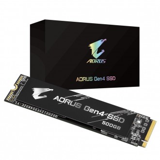 Накопичувач SSD 500GB Gigabyte Aorus M.2 2280 PCIe NVMe 4.0 x4 3D TLC 
 
Отправк. . фото 2