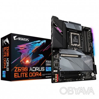 Материнська плата Gigabyte Z690 Aorus Elite DDR4 Socket 1700 
 
Отправка данного. . фото 1