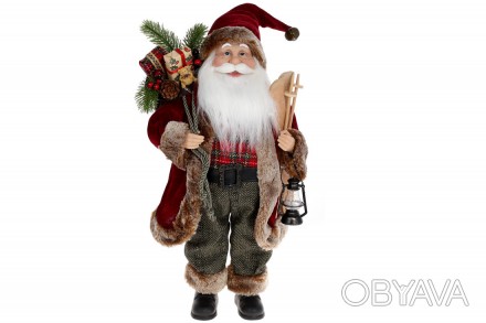 Новогодняя игрушка Санта с фонарем и лыжами 46см, цвет - красный
Размер 20.5*13*. . фото 1