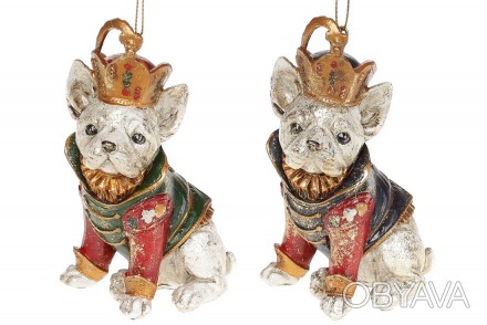 Декоративна підвісна фігурка Собака з короною, 12см, 2 дизайни, колір - бордо із. . фото 1