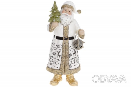Декоративная статуэтка Санта Клаус, 25см, цвет – белый с золотом.
Размер 12.5*12. . фото 1