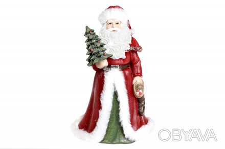 Декоративная статуэтка Санта, 23см, цвет – красный с зеленым.
Размер 14*12*23см
. . фото 1