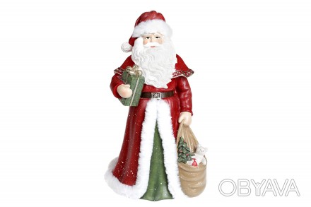Декоративная статуэтка Санта, 31см, цвет – красный с зеленым.
Размер 17.5*17*31с. . фото 1