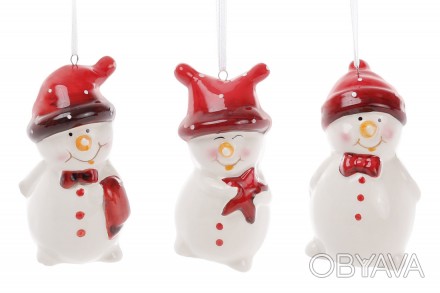 Подвесной декор Снеговик, 8см, 3 дизайна, цвет - красный
Размер 4.5*4.5*7.8см
Ма. . фото 1