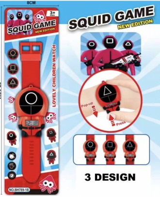 Описание Детские электронные наручные часы Игра в кальмара Squid game Часы-игруш. . фото 3