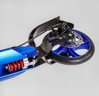  Двухколесный алюминиевый самокат с дисковым тормозом Best Scooter FACTOR Синий . . фото 7