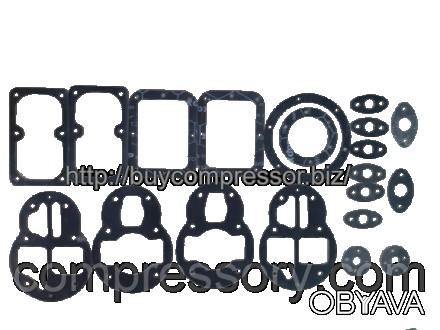 Комплект прокладок компресора ГСВ-0,6/12; ГСВ-1/12; 155-2ВУ4; 1101-В5У4; 155-2В5. . фото 1