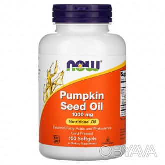 Тыквенное масло Now Foods Pumpkin Seed Oil 1000 мг 100 мягких капсул:
Бренд NOW . . фото 1