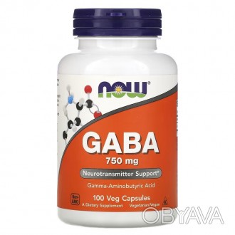 ГАМК Now Foods GABA 750 мг Нау Фудс Габа гамма-аминомасляная кислота 100 капсул:. . фото 1