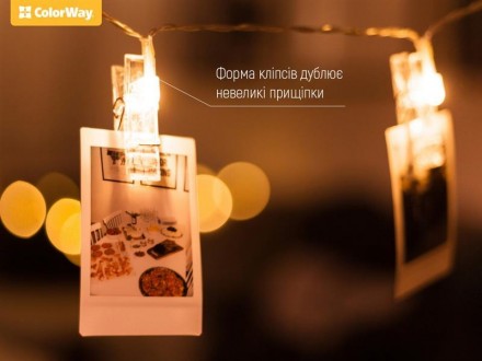Світлодіодна гірлянда з прищіпками для фотографій Створіть незабутні спогади LED. . фото 6