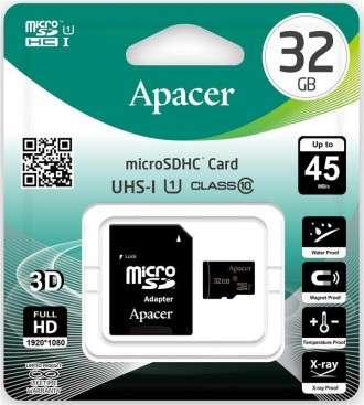 Карта пам`ятi MicroSDHC 32GB UHS-I Class 10 Apacer + SD adapter 
 
Отправка данн. . фото 3