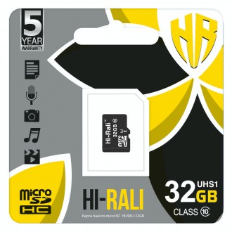 Карта пам`ятi MicroSDHC 32GB UHS-I Class 10 Hi-Rali 
 
Отправка данного товара п. . фото 3