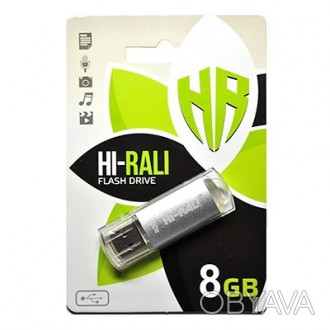 Флеш-накопичувач USB 8GB Hi-Rali Rocket Series Silver 
 
Отправка данного товара. . фото 1