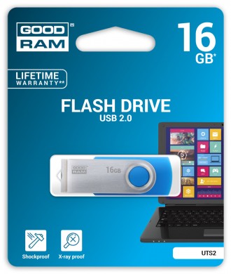 Флеш-накопичувач USB 16GB GOODRAM UTS2 Blue 
 
Отправка данного товара производи. . фото 3