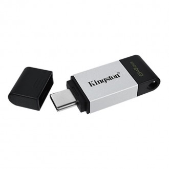Флеш-накопичувач USB3.2 64GB Type-C Kingston DataTraveler 80 Grey/Black 
 
Отпра. . фото 5