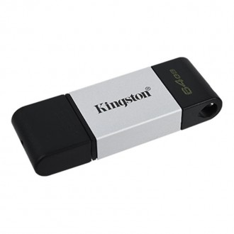 Флеш-накопичувач USB3.2 64GB Type-C Kingston DataTraveler 80 Grey/Black 
 
Отпра. . фото 3