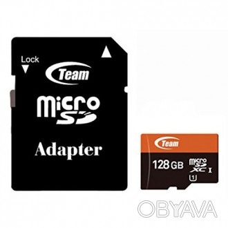 Карта пам`ятi MicroSDXC 128GB UHS-I Class 10 Team + SD-adapter 
 
Отправка данно. . фото 1
