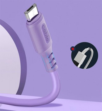 Кабель ColorWay USB-microUSB, soft silicone, 2.4А, 1м, Purple 
 
Отправка данног. . фото 4