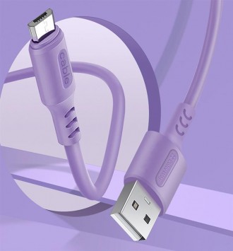 Кабель ColorWay USB-microUSB, soft silicone, 2.4А, 1м, Purple 
 
Отправка данног. . фото 6