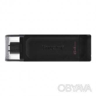 Флеш-накопичувач USB3.2 64GB Type-C Kingston DataTraveler 70 Black 
 
Отправка д. . фото 1