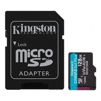 Карта пам`яти MicroSDXC 128GB UHS-I/U3 Class 10 Kingston Canvas Go! Plus R170/W9. . фото 2