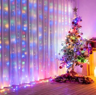 
Гірлянда водоспад новорічна штора Різнобарвна Xmas LED 2M*2M 200-WW-2
 
 
 
 
 . . фото 2