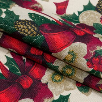 Новогодняя дорожка на стол. Сшита из 
прочной ткани (Испания): 70% хлопок, 30% п. . фото 3