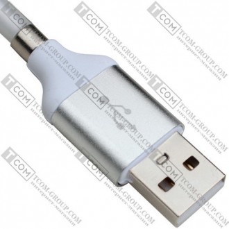 Шнур штекер USB А — штекер micro USB, магнітна змотка, 1 м, білий
Шнур призначен. . фото 6