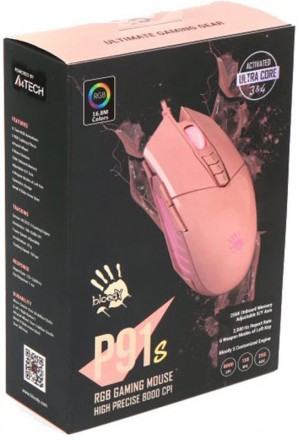 Мишка A4Tech Bloody P91s RGB Pink USB 
 
Отправка данного товара производиться о. . фото 7