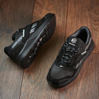 ? Мужские кроссовки кожаные Rebook черно-серые ?✅Премиум качество ✅Комфортные в . . фото 4
