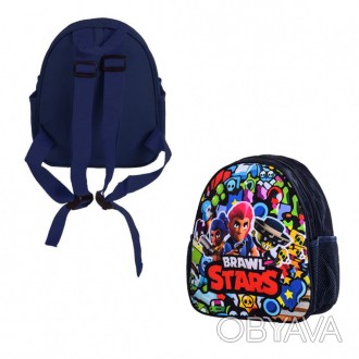 Детский рюкзачок с принтом персонажа игры "Brawl Stars". Материал из которого из. . фото 1