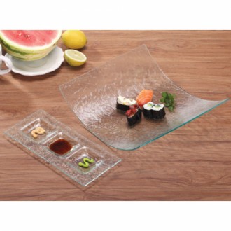 Набор для суши "Somite" 2 предмета состоит из изогнутого стеклянного блюда прямо. . фото 2