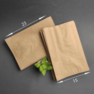 Пакет крафт Д150*В230*Ш60 (кратность заказа — 100 шт). Кривой Рог. фото 1