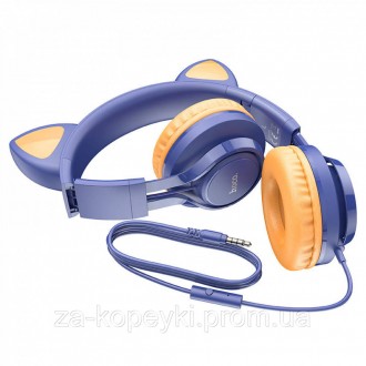 Качественные наушники HOCO Cat Ear Headphones W36 – яркие и красивые, отличный п. . фото 3